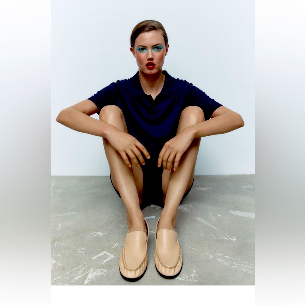 Zara Leather Loafers Size 8